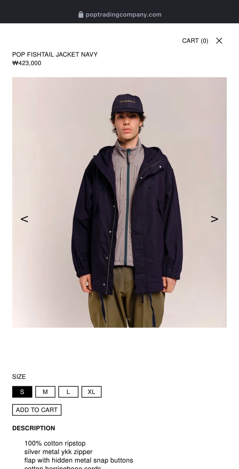 POP FISHTAIL JACKET NAVY (S) 상품이미지3