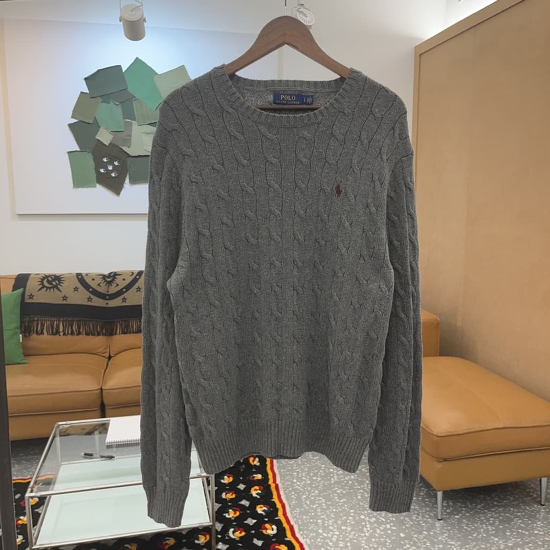폴로 랄프로렌 그레이 꽈배기 케이블 니트 L C06423 상품이미지3