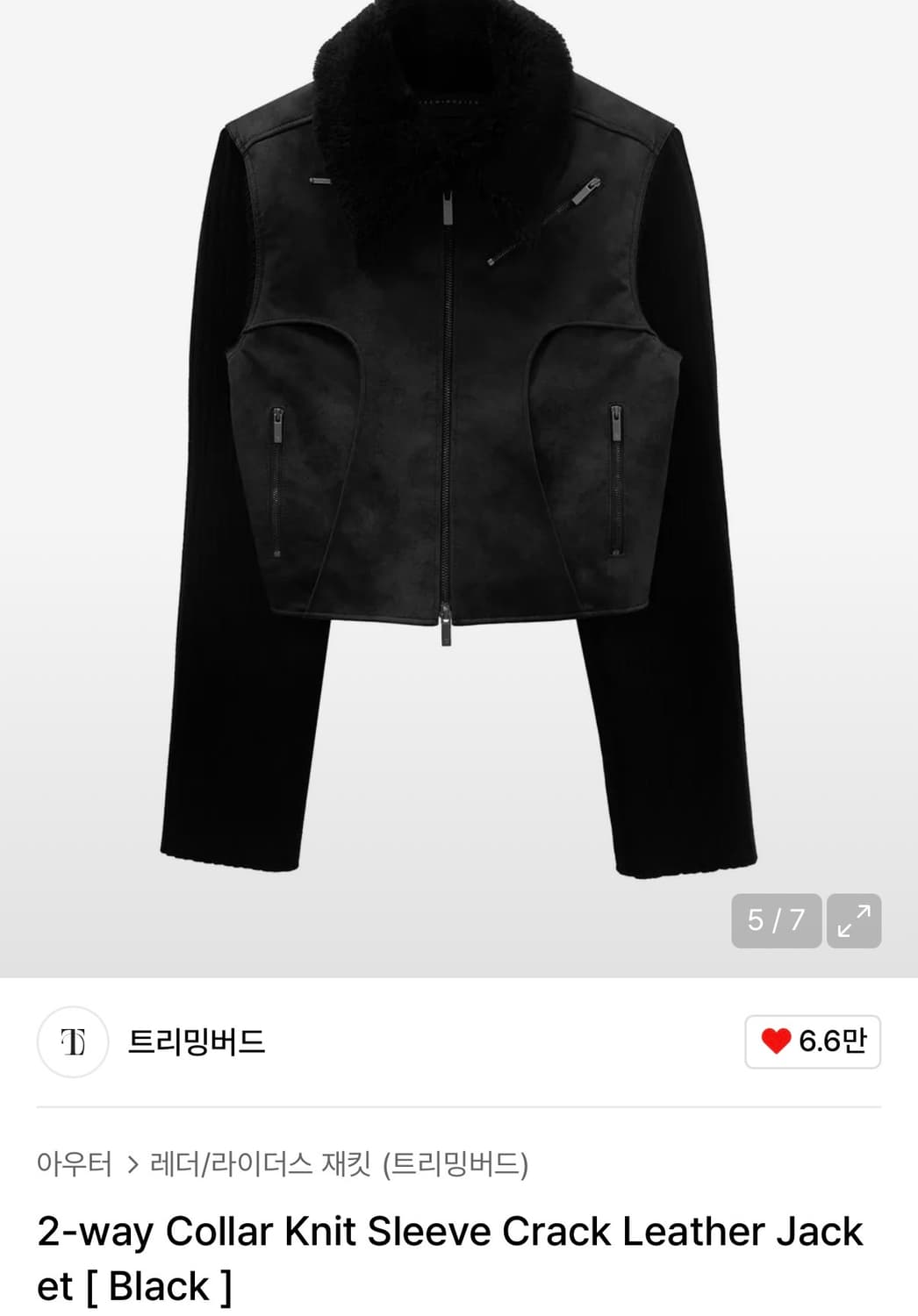 트리밍 버드 크랙 레더자켓 상품이미지1