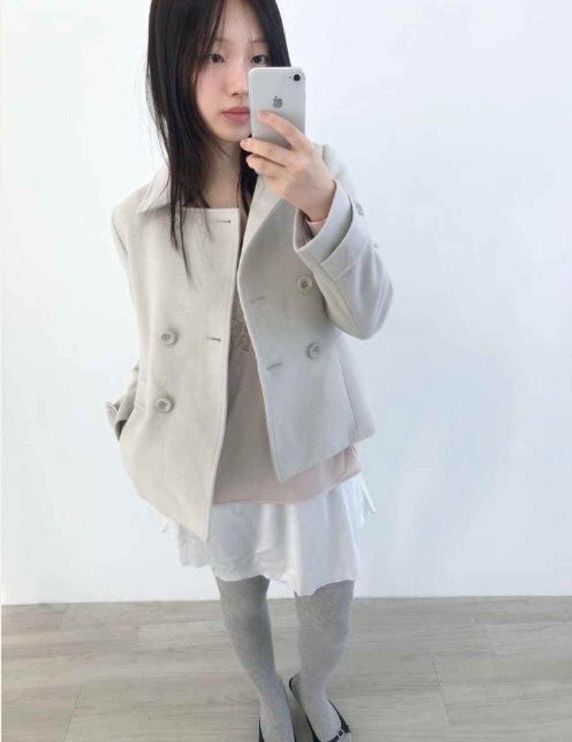 크림 화이트 알파카 자켓 상품이미지1