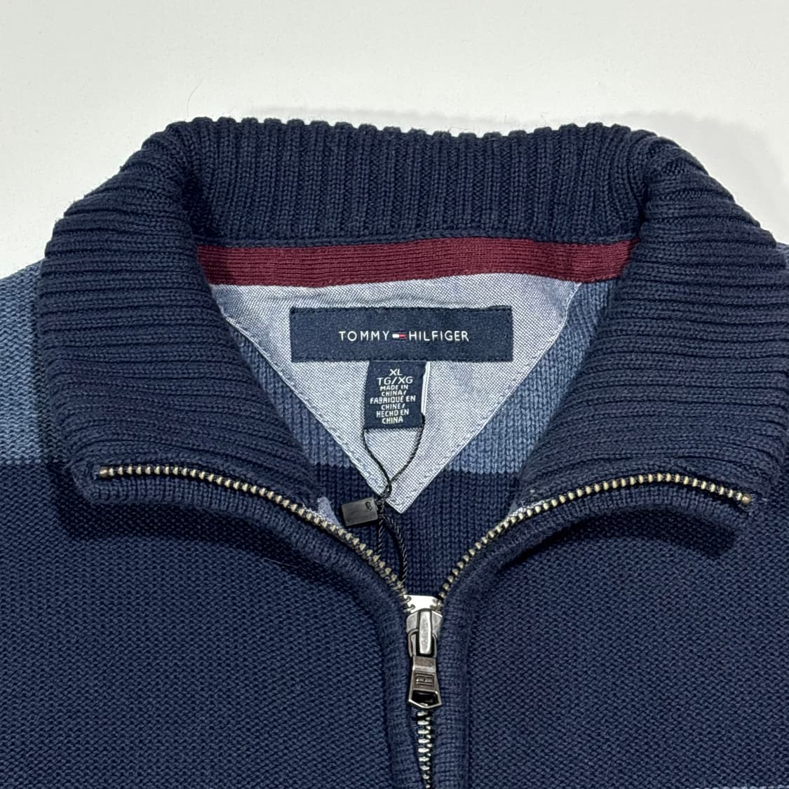 타미힐피거 네이비 스트라이프 투웨이 니트집업 상품이미지7