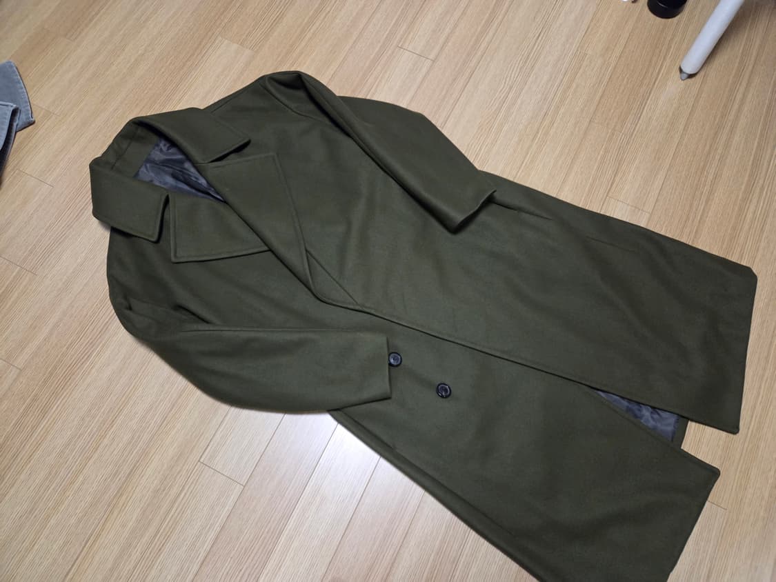 솔리드 옴므  런웨이 카키 벨티드 오버 롱코트 상품이미지3