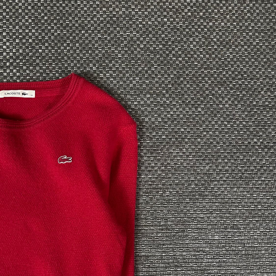 라코스테 레드 로고패치 울 긴팔 니트 38 상품이미지3