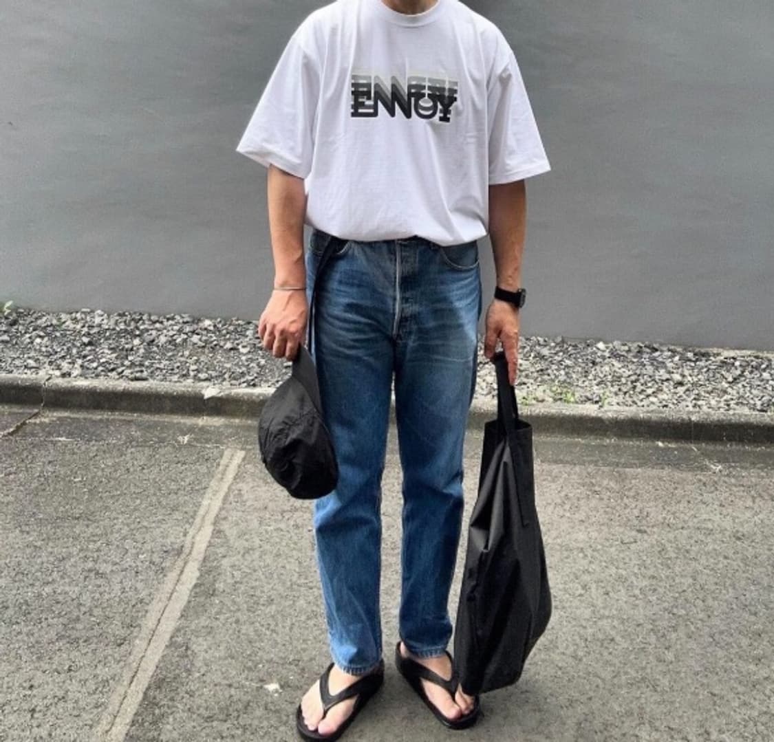 ENNOY 엔노이 23ss 일렉트릭 로고 그라데이션 화이트 XXL 상품이미지10