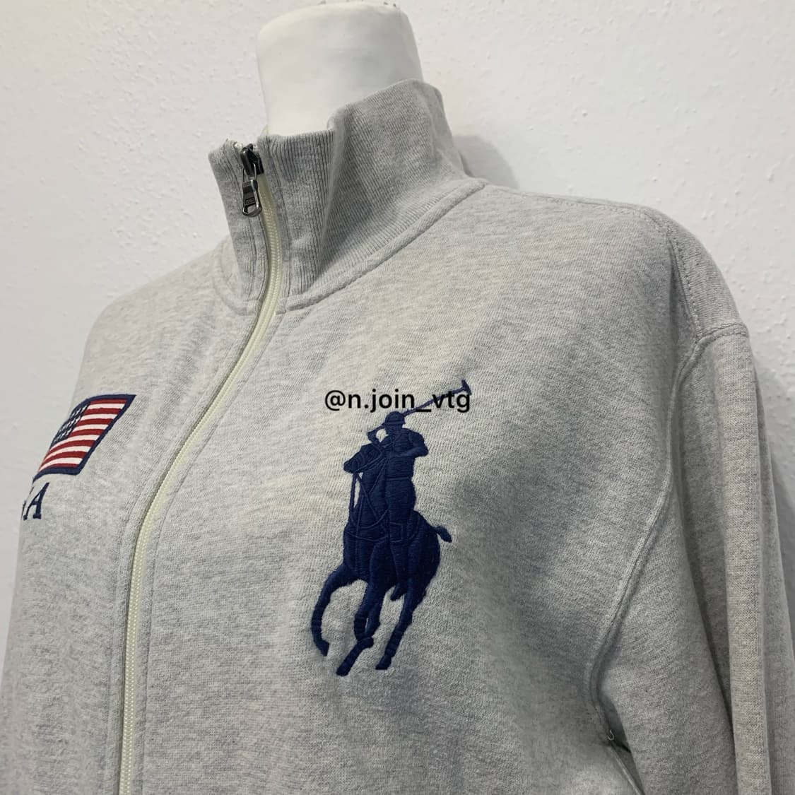 폴로 랄프로렌 빅포니 성조기 US 미국 그레이 코튼 면 져지 상품이미지8