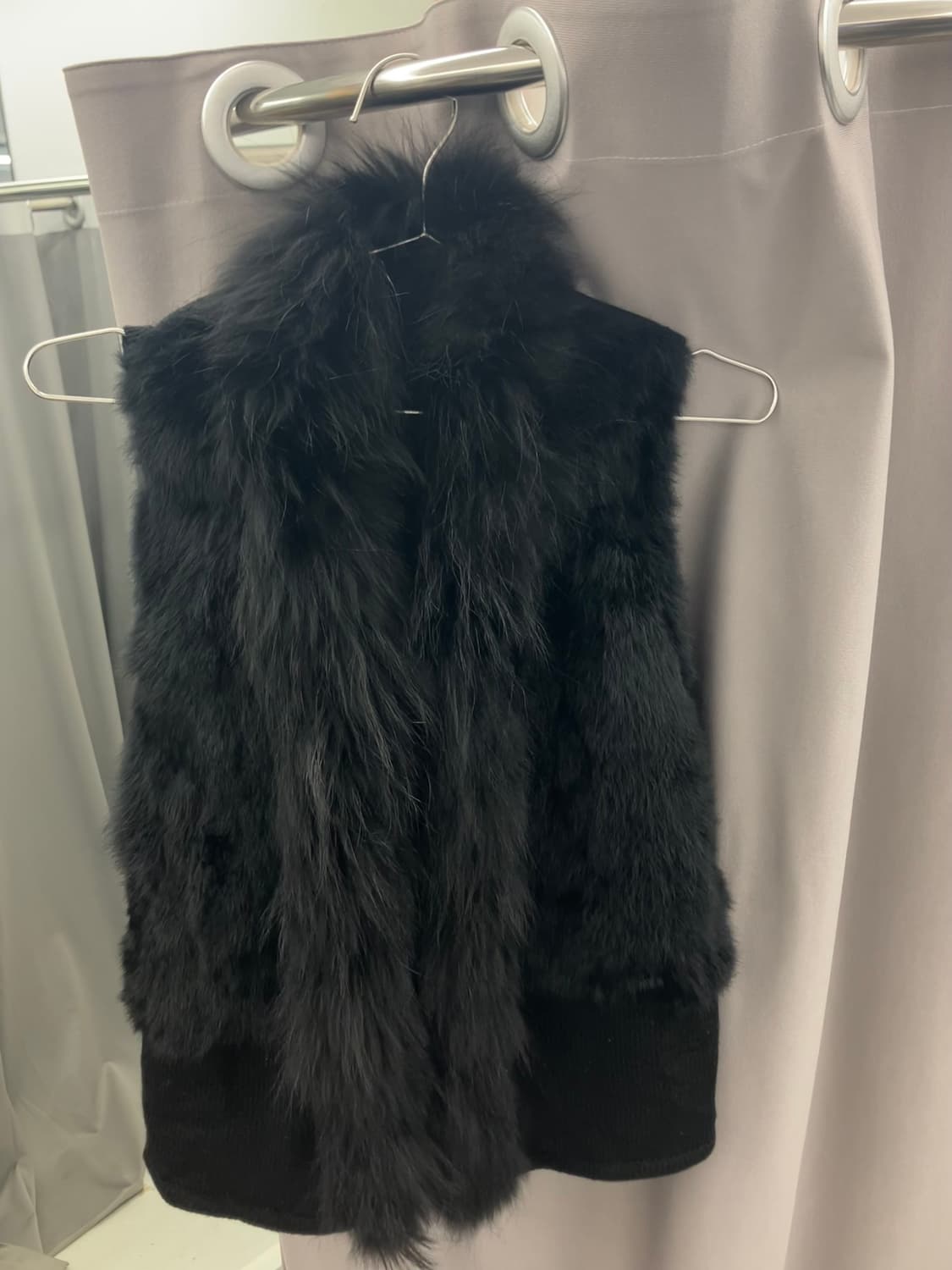 블랙 퍼 니트베스트 상품이미지2