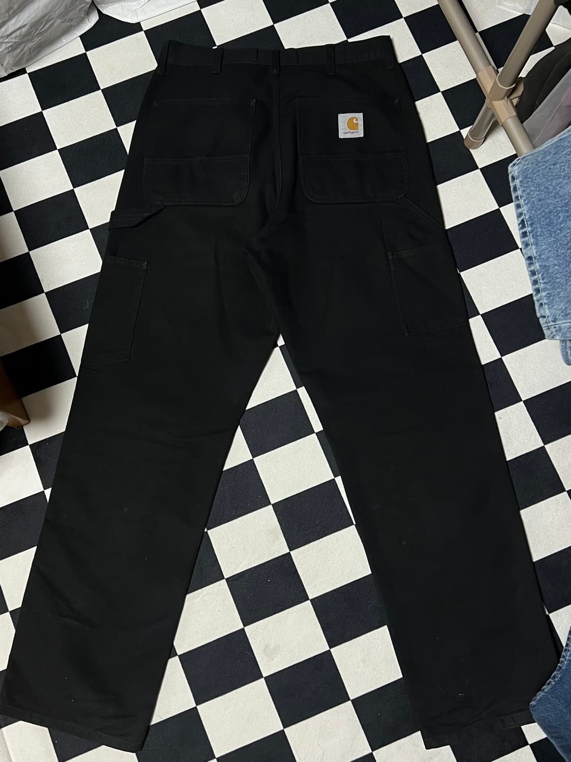 [30X32] 칼하트 WIP 더블니 워크 팬츠 디어본 블랙 상품이미지2