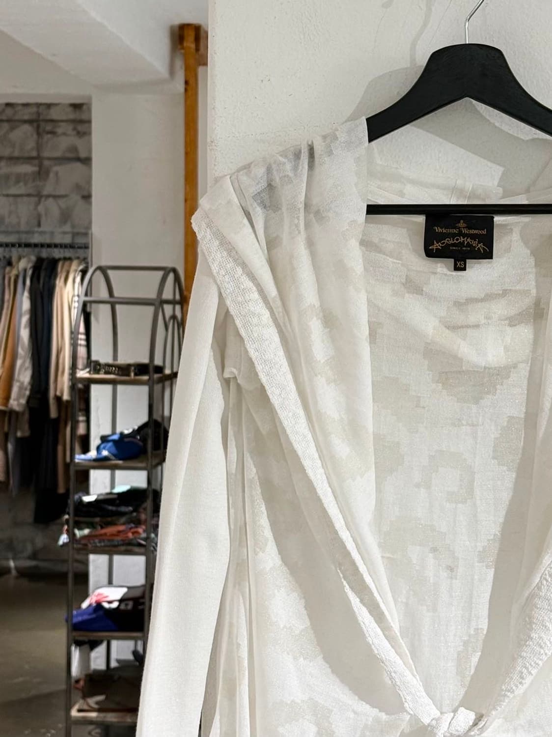 비비안 웨스트우드 앵글로매니아 화이트 쉬어 후디 가디건 상품이미지2