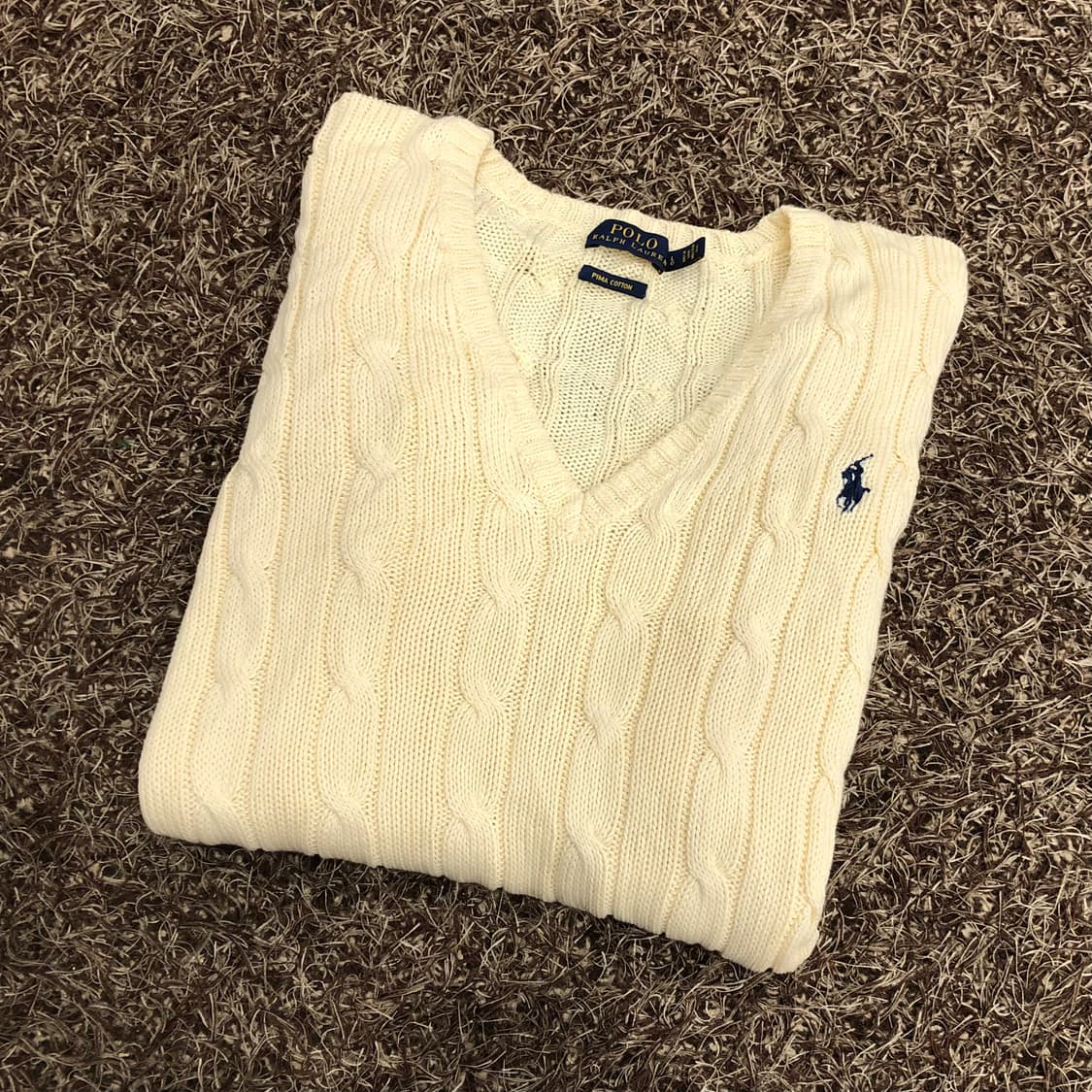 폴로 랄프로렌 아이보리 브이넥 니트  상품이미지1