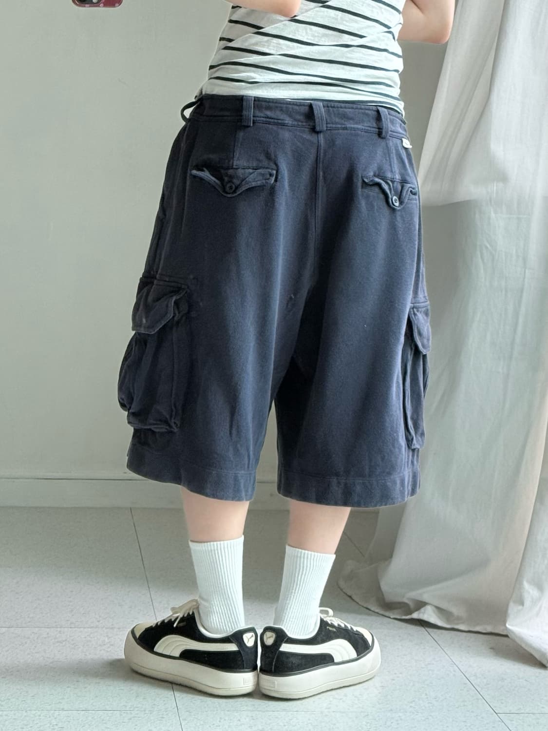 폴로 네이비 코튼 카고 버뮤다 팬츠 상품이미지4