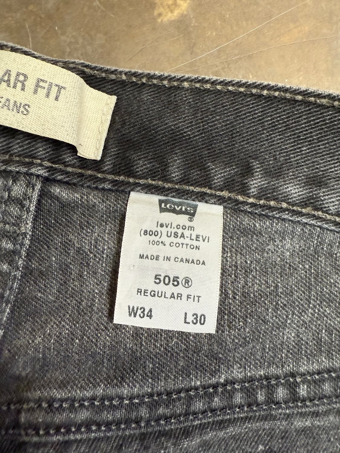 리바이스 흑청 505 (34) made in canada 상품이미지3