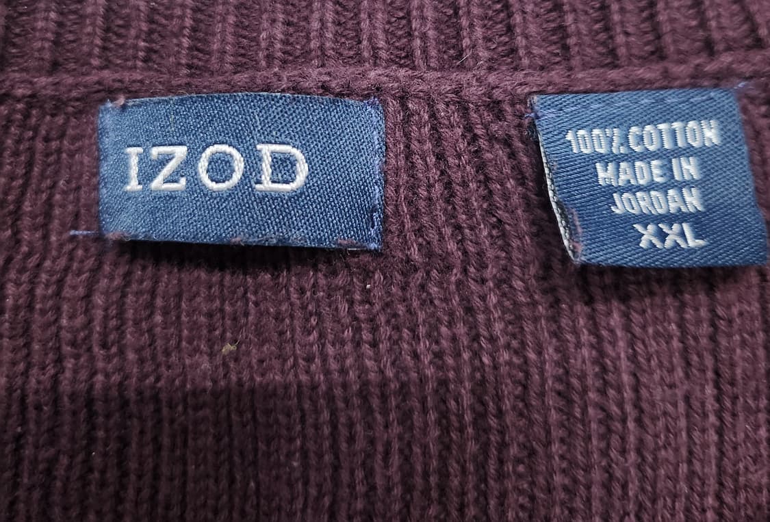 IZOD 아이조드 버건디브라운  체크 니트 2XL 상품이미지3