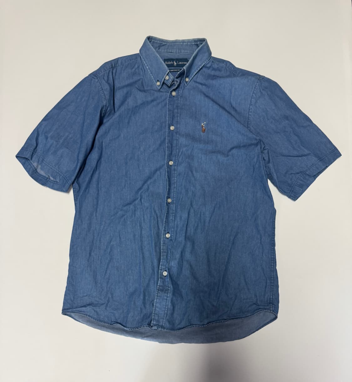 강추!! 폴로 랄프로렌 커스텀 핏 데님 반팔 셔츠 L ~ XL 상품이미지1