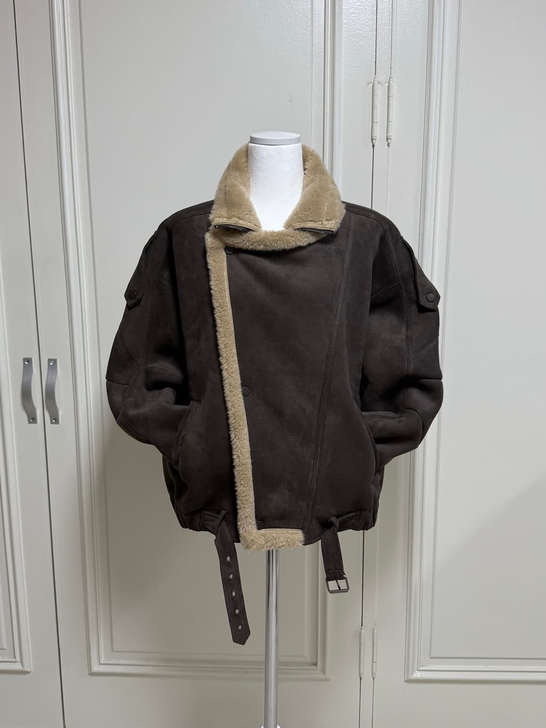 브라운 스웨이드 털무스탕 자켓 상품이미지2