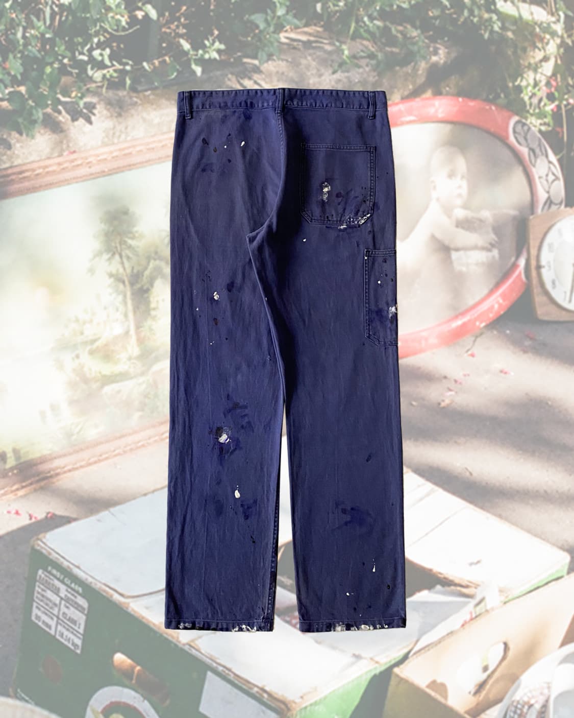 빈티지 오리지널 페인팅 프렌치 워크팬츠 006 상품이미지2