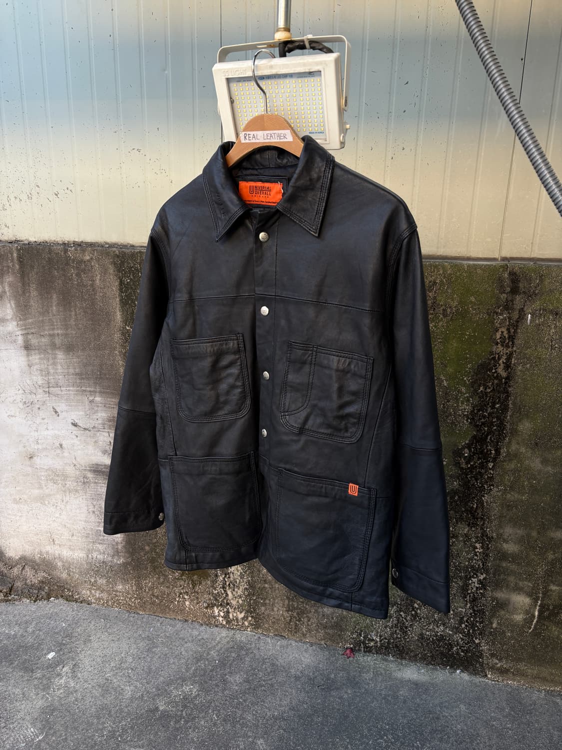 유니버셜 오버롤 리얼 레더 자켓 카코트 커버올 상품이미지3