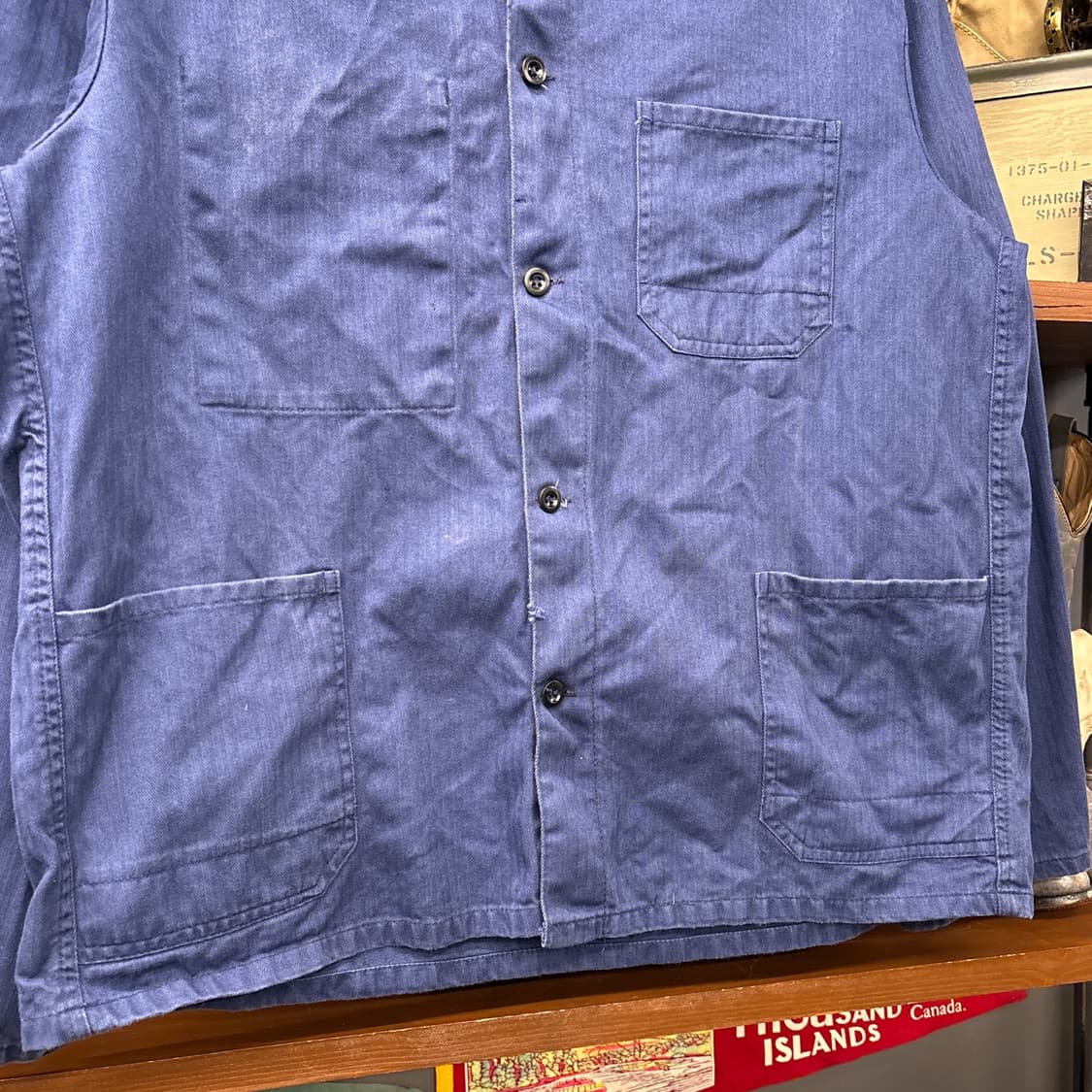 70~80s 헤링본 트윌 프렌치 워크자켓 / 초어자켓 독일생산 N979 상품이미지4