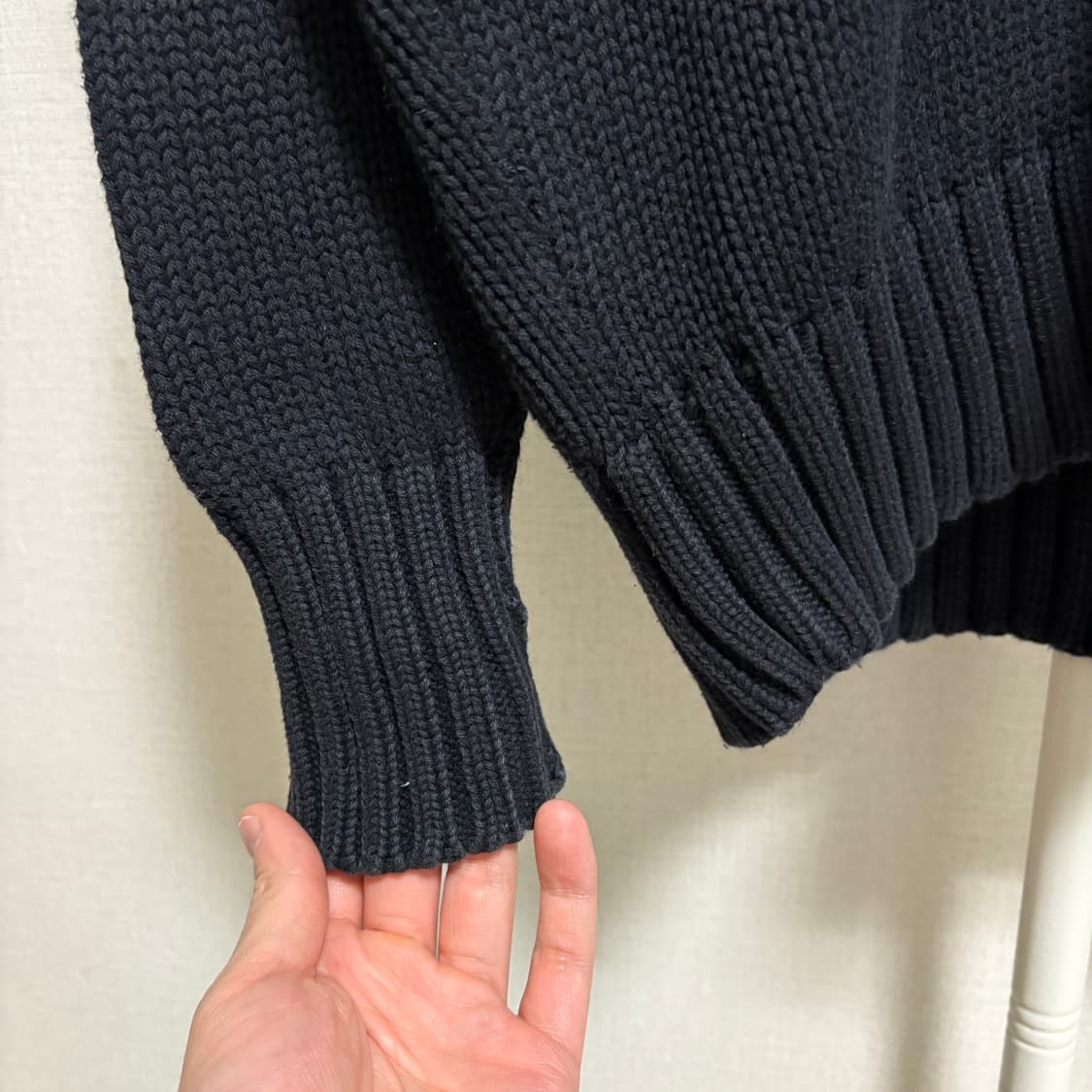 폴로 랄프로렌 V넥 코튼 니트 / 블랙, M 상품이미지6