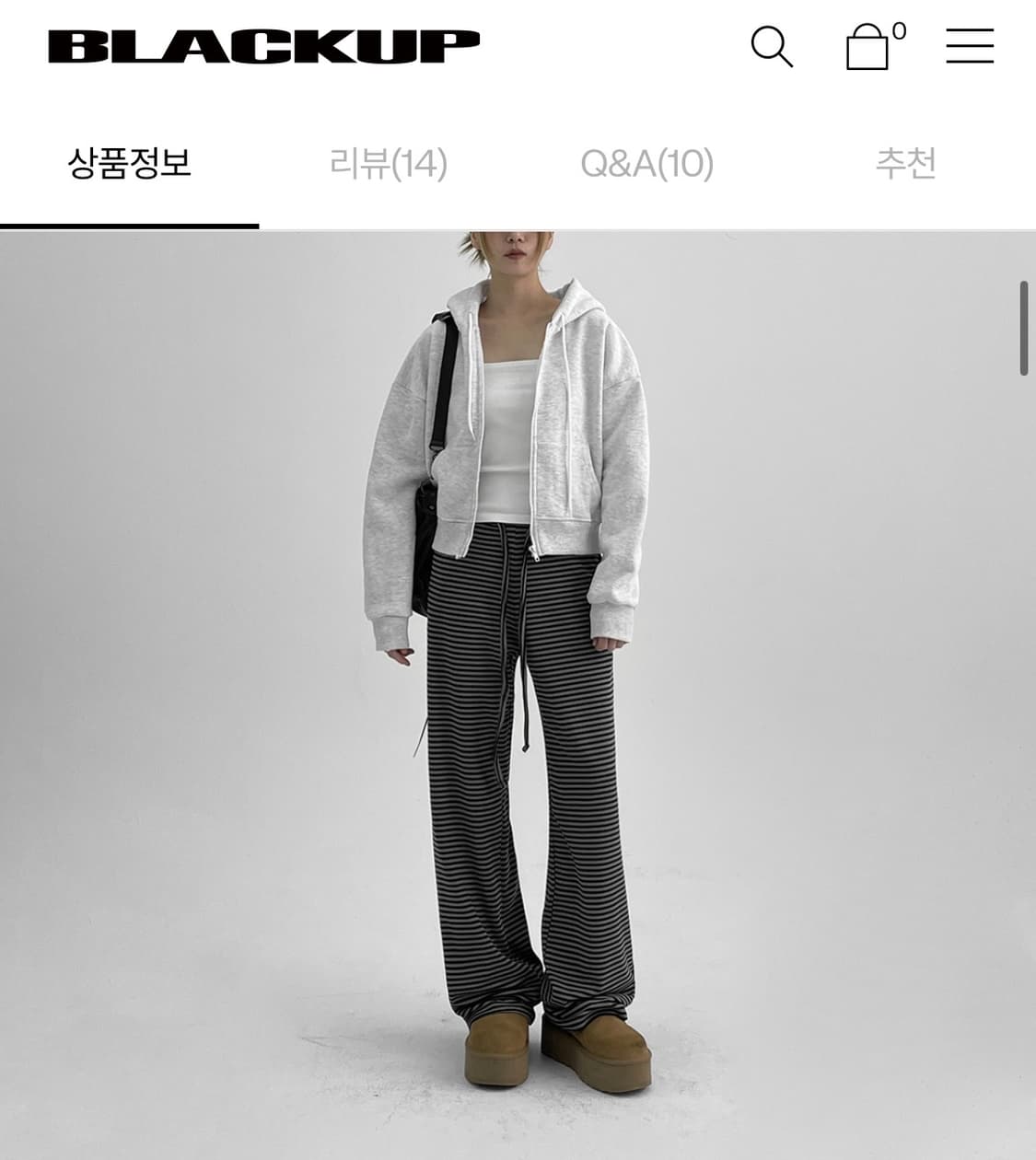 블랙업 기모 스트라이프 팬츠 상품이미지2