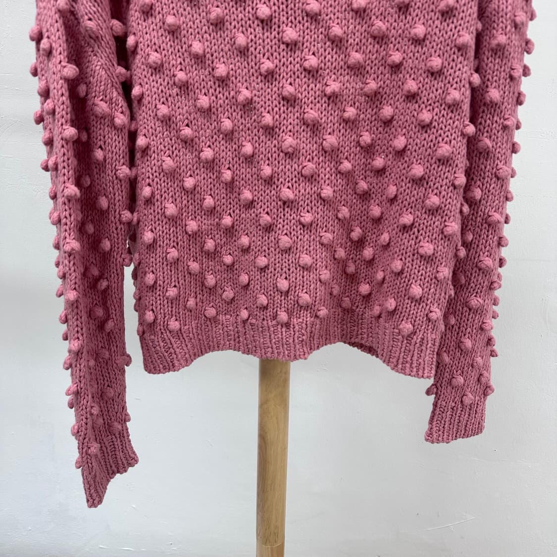 GANNI 가니 핑크 크롭 팝콘 니트 스웨터 XS / 가슴단면53 상품이미지3