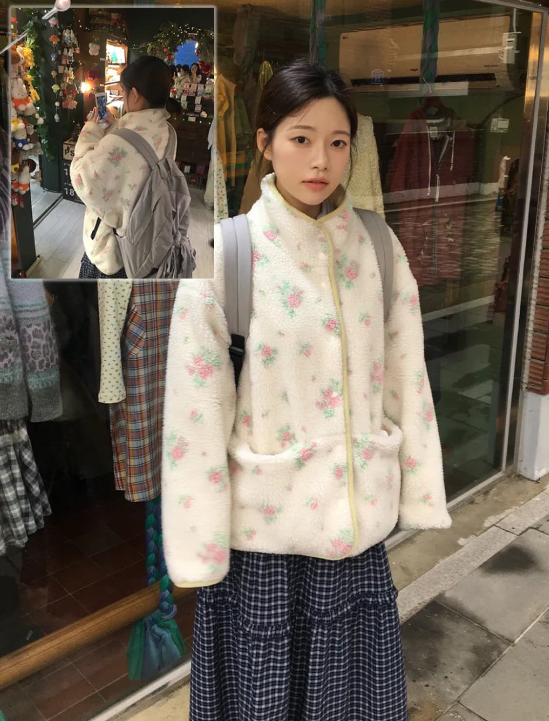 셀리테일즈 후리스 flower reversible fleece 상품이미지3