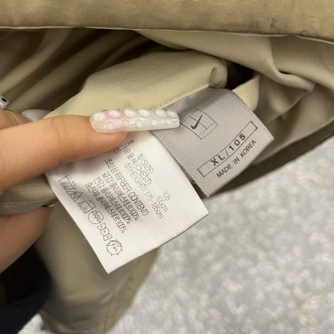 나이키 해리티지 스우시 리버시블 오트밀카키 점퍼 자켓 XL C10675 상품이미지7