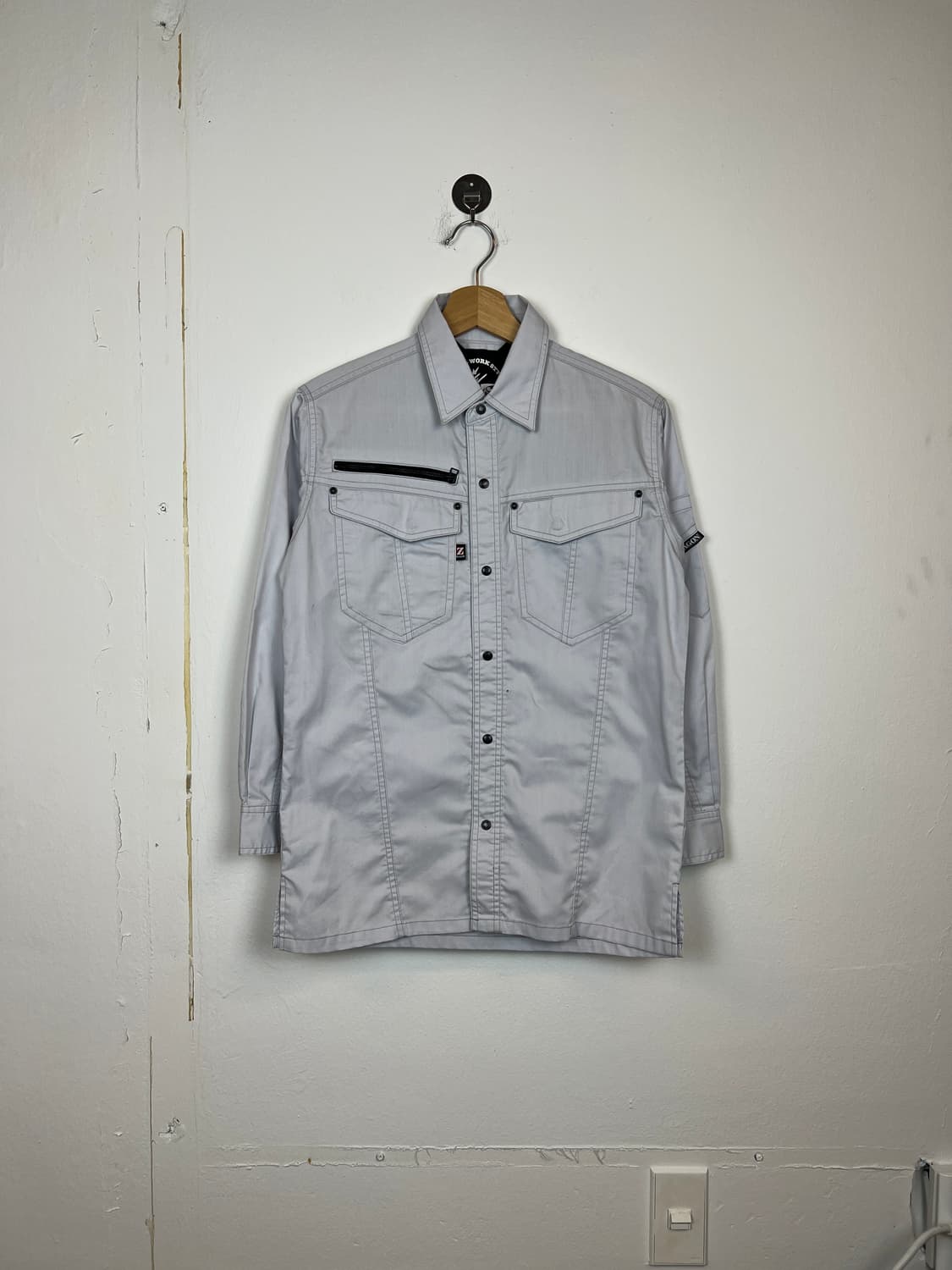 T207 JPN Z-DRAGON 회색 포켓디테일 셔츠 M 상품이미지1