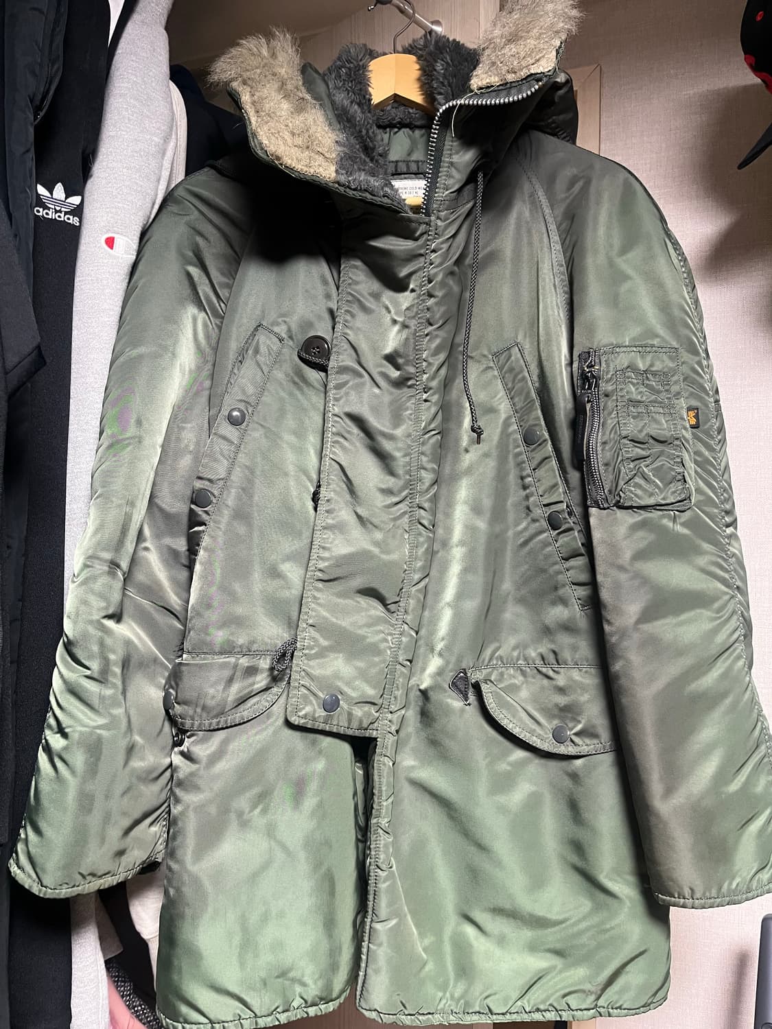 빈티지 알파인더스트리 N3B 건 메탈 자켓 판매 상품이미지3