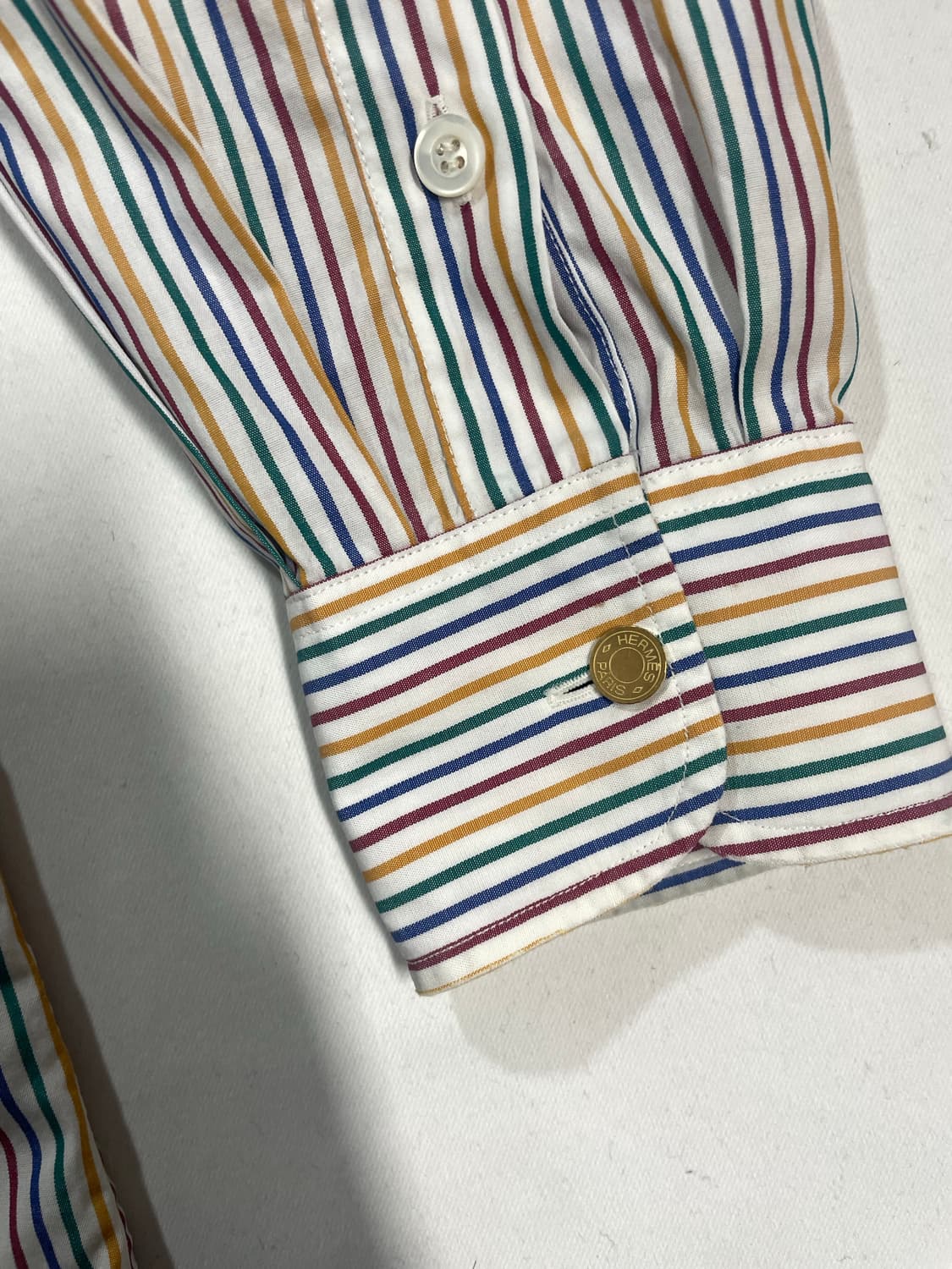 90‘s 에르메스 스트라이프 셔츠 상품이미지4