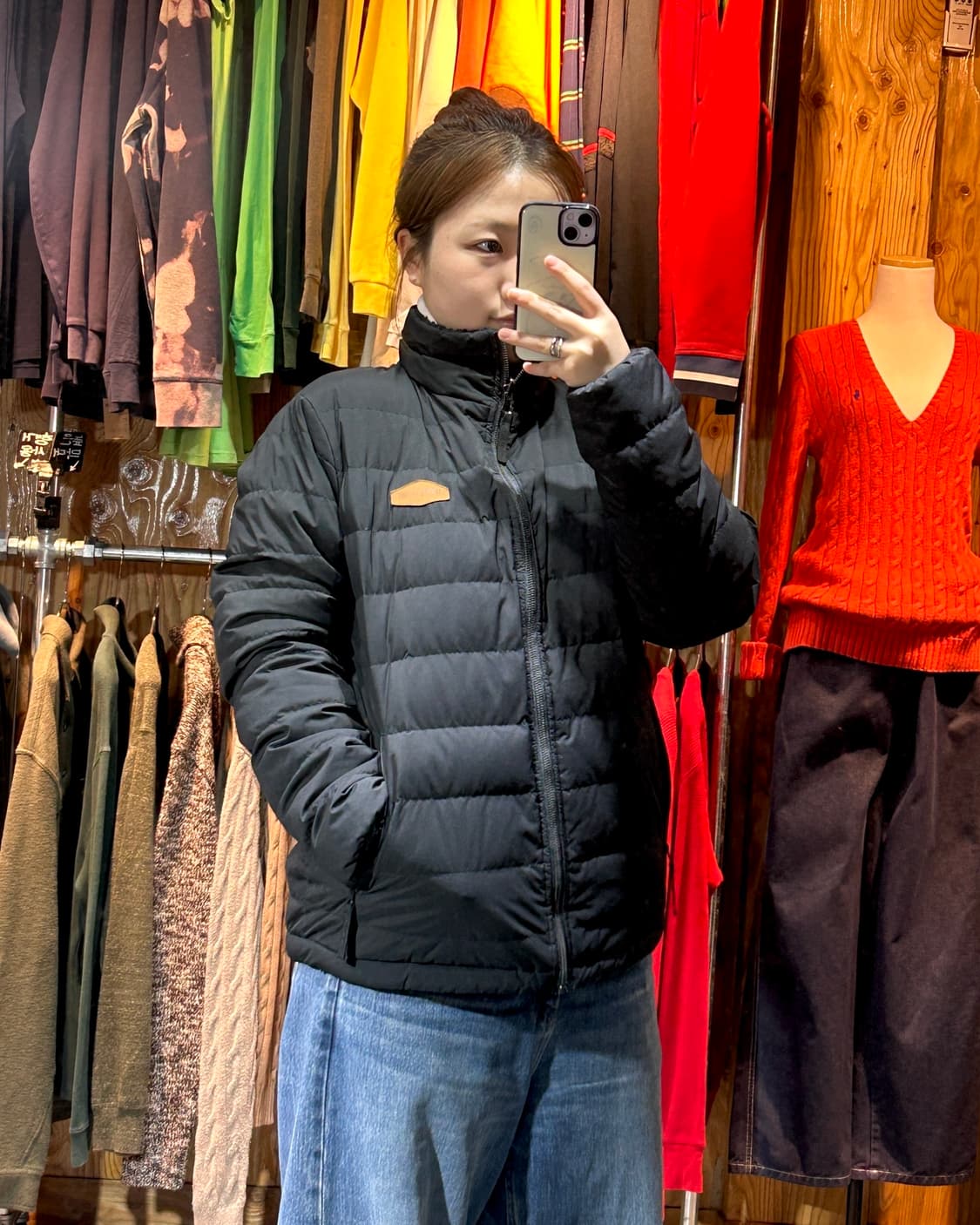 M 트루릴리전 패치로고 리버시블 블랙 플리스 패딩 상품이미지1