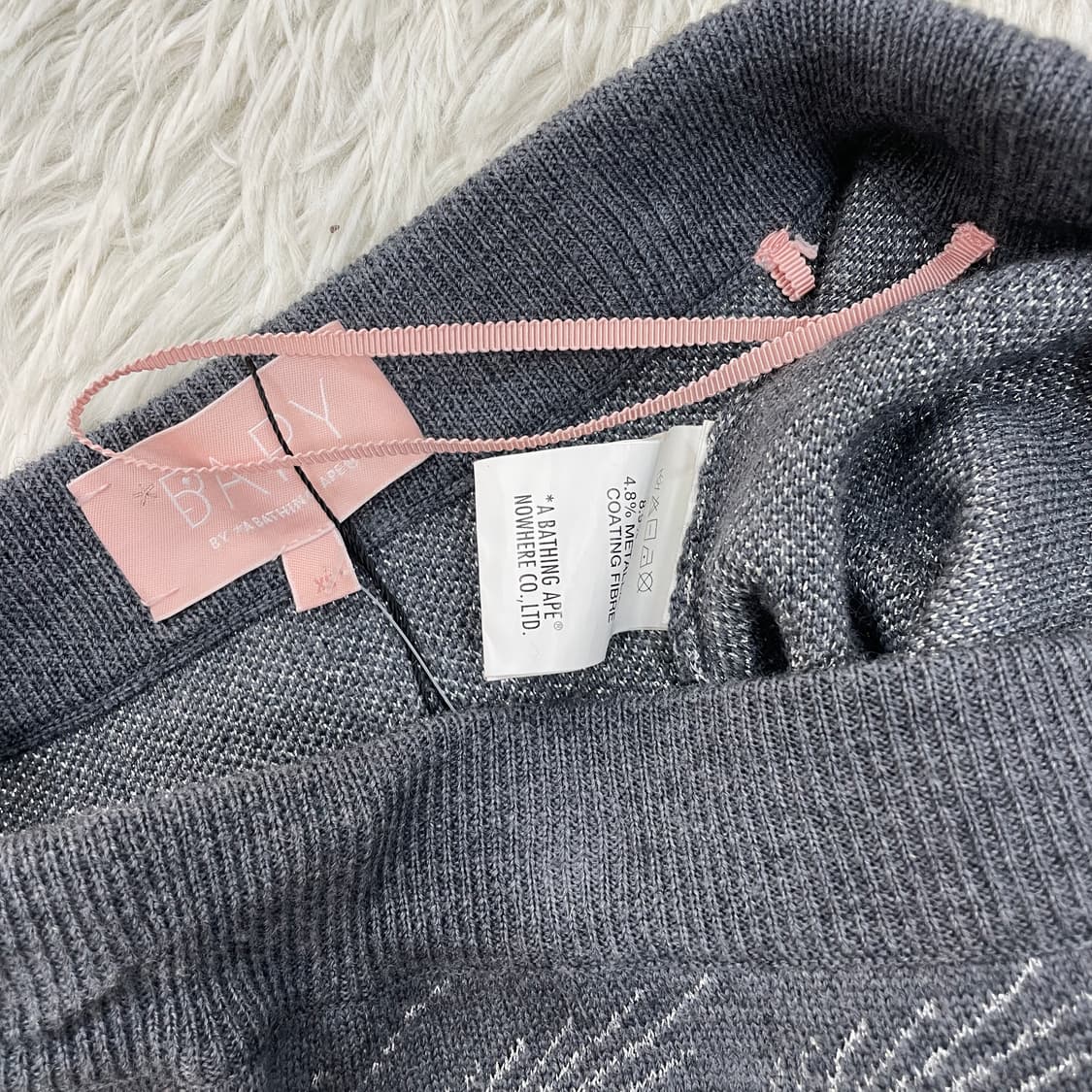 베이프 baby 라인 스타 울 니트 미디 스커트 상품이미지6