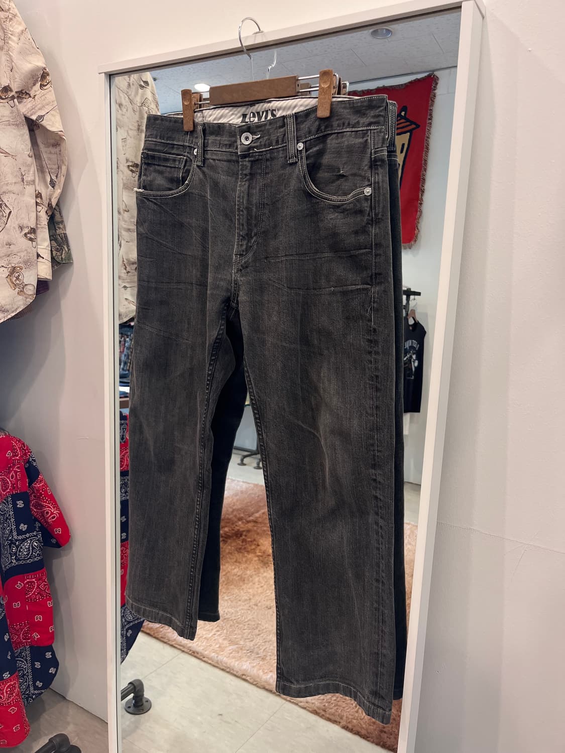00s Levis 리바이스 흑청 데님 팬츠 (36inch) 상품이미지1