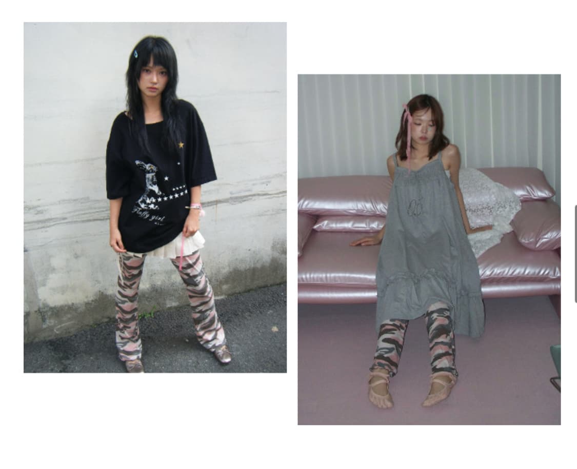 Camo Bootcut Leggings-pink 상품이미지3