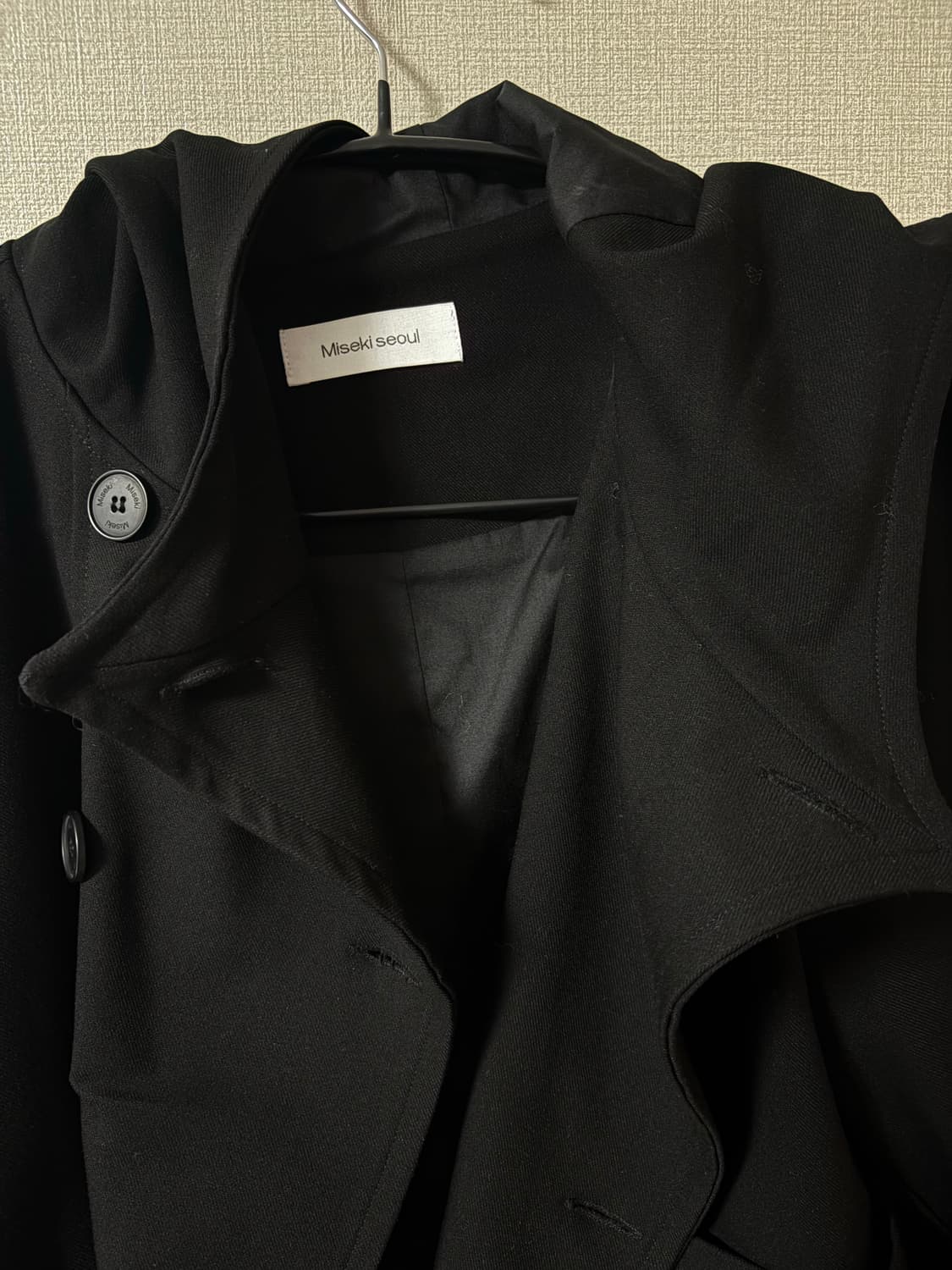 미세키서울 Cowl neck button Jacket BLACK  상품이미지4