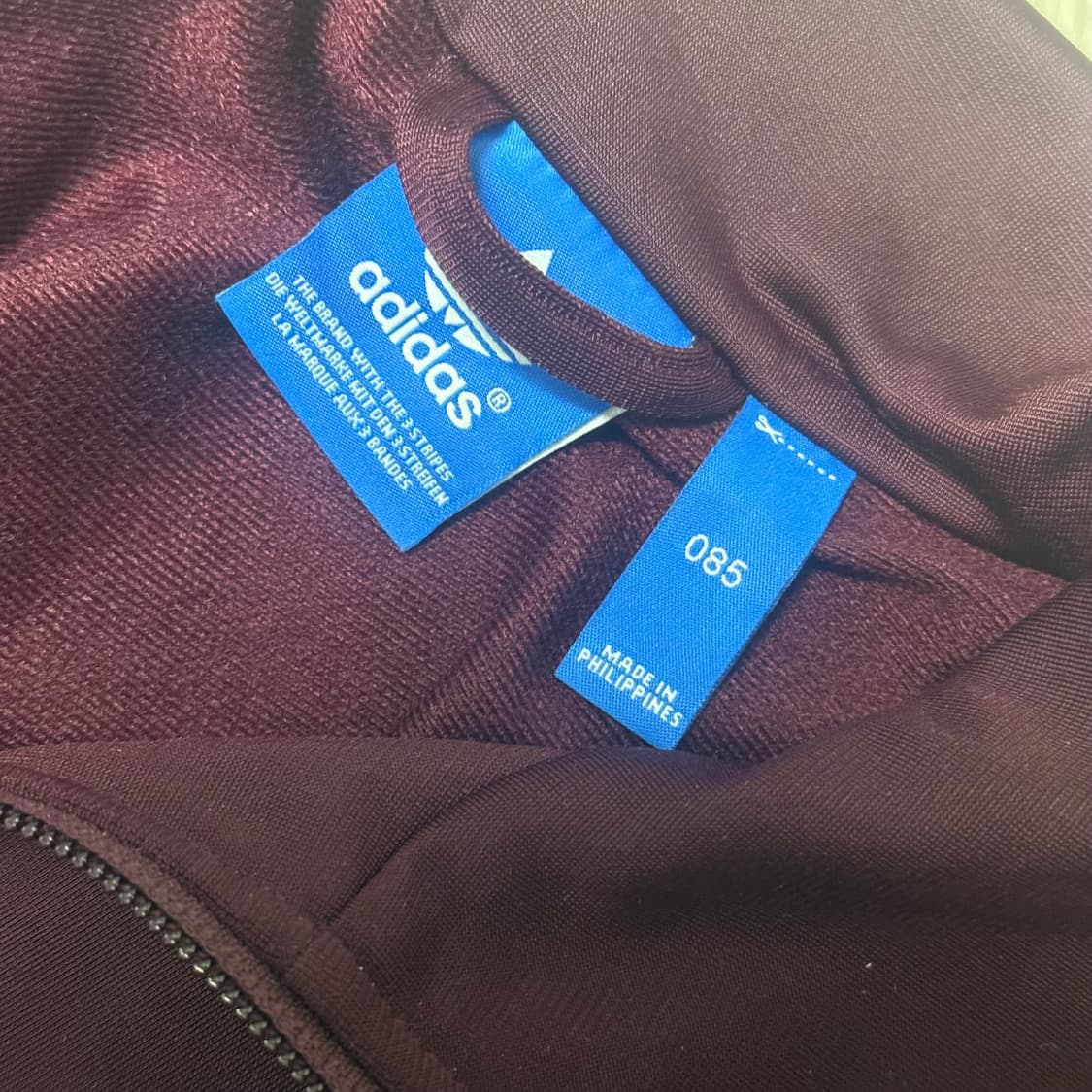 아디다스 져지 버건디 뒷로고 슬림핏 상품이미지3