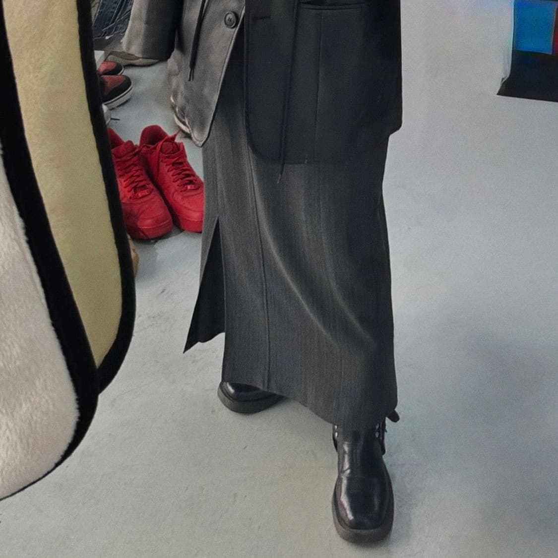 10s 클래식무드 차콜그레이 패널컷 롱스커트 상품이미지9