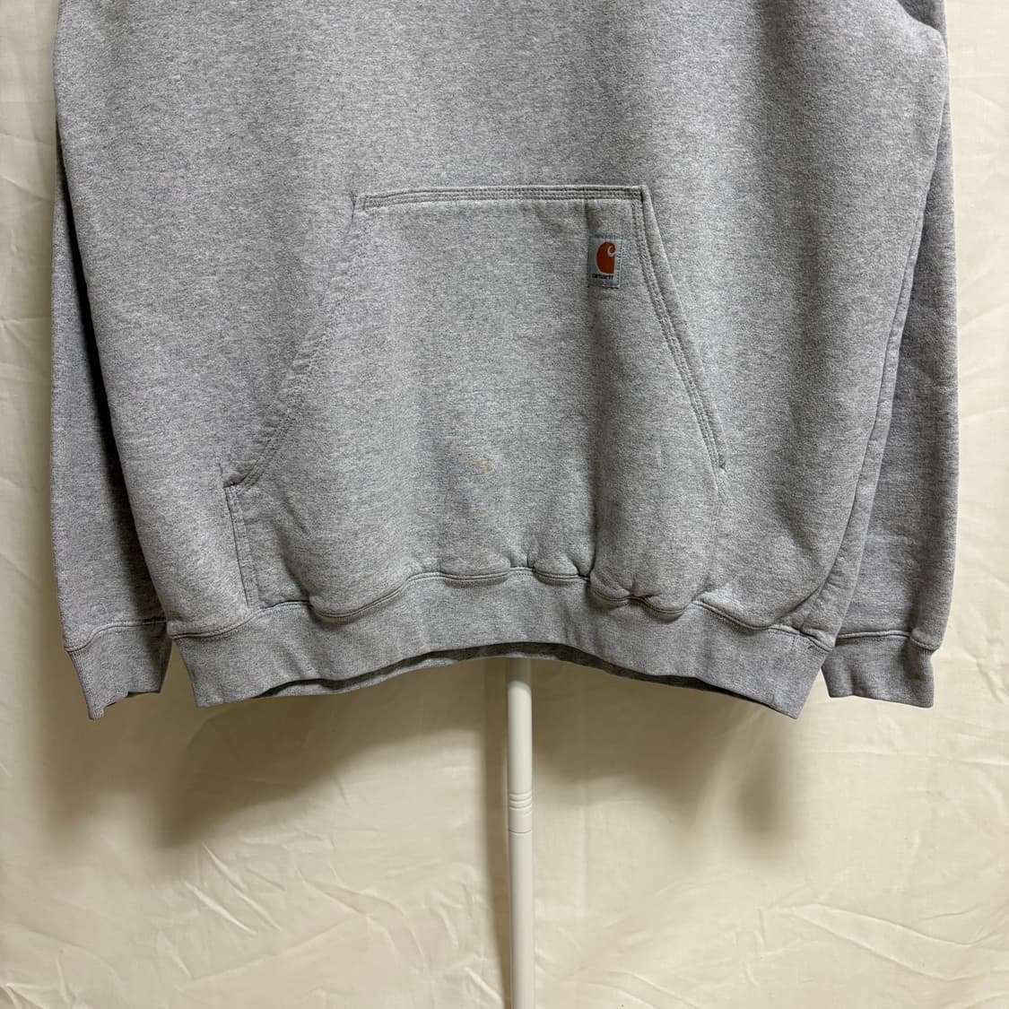 칼하트 로고 패치 기모 후드티 / 그레이, L 상품이미지3