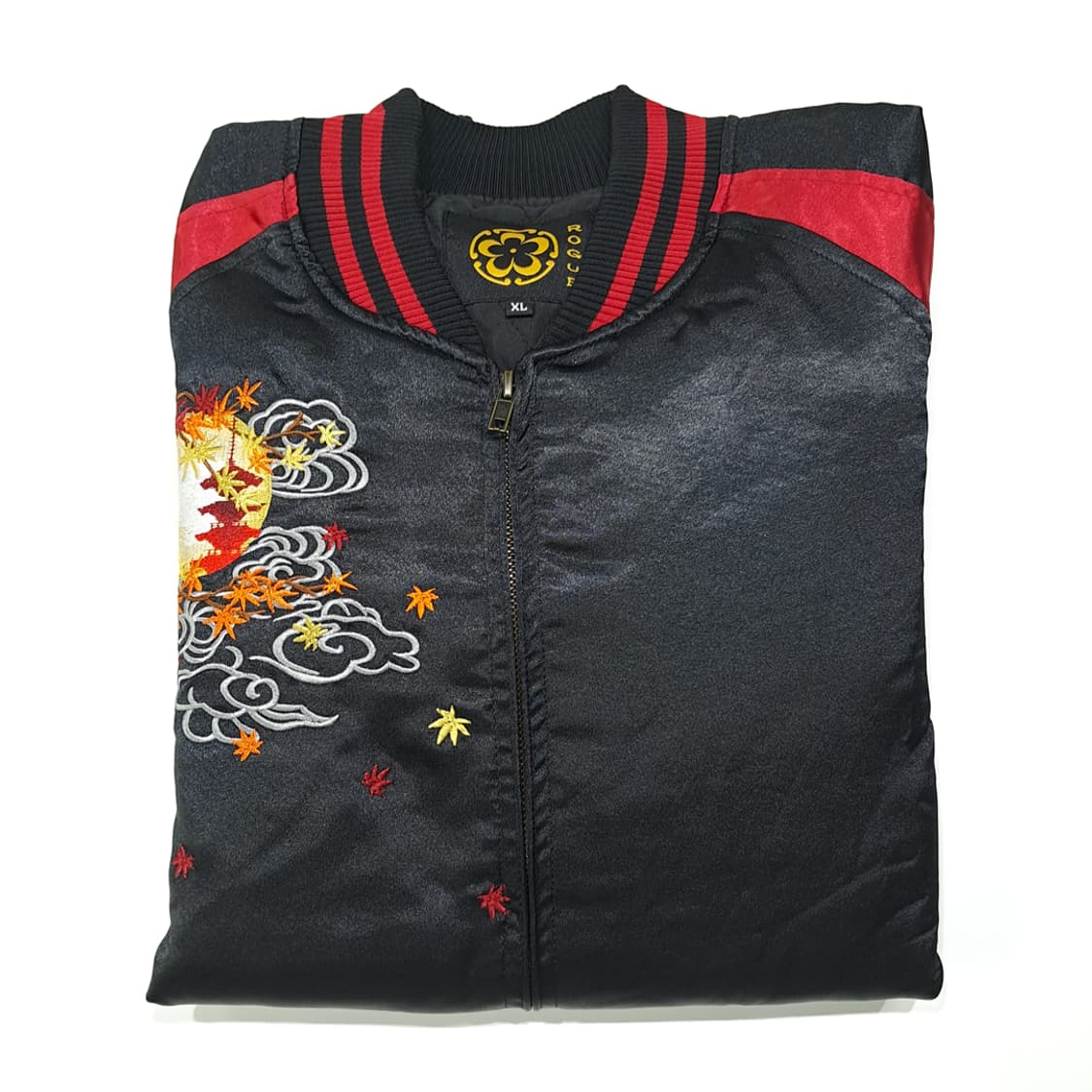 CL931 [새상품] XL ROGUE 새틴 구미호자수 블랙레드 스카잔 상품이미지7