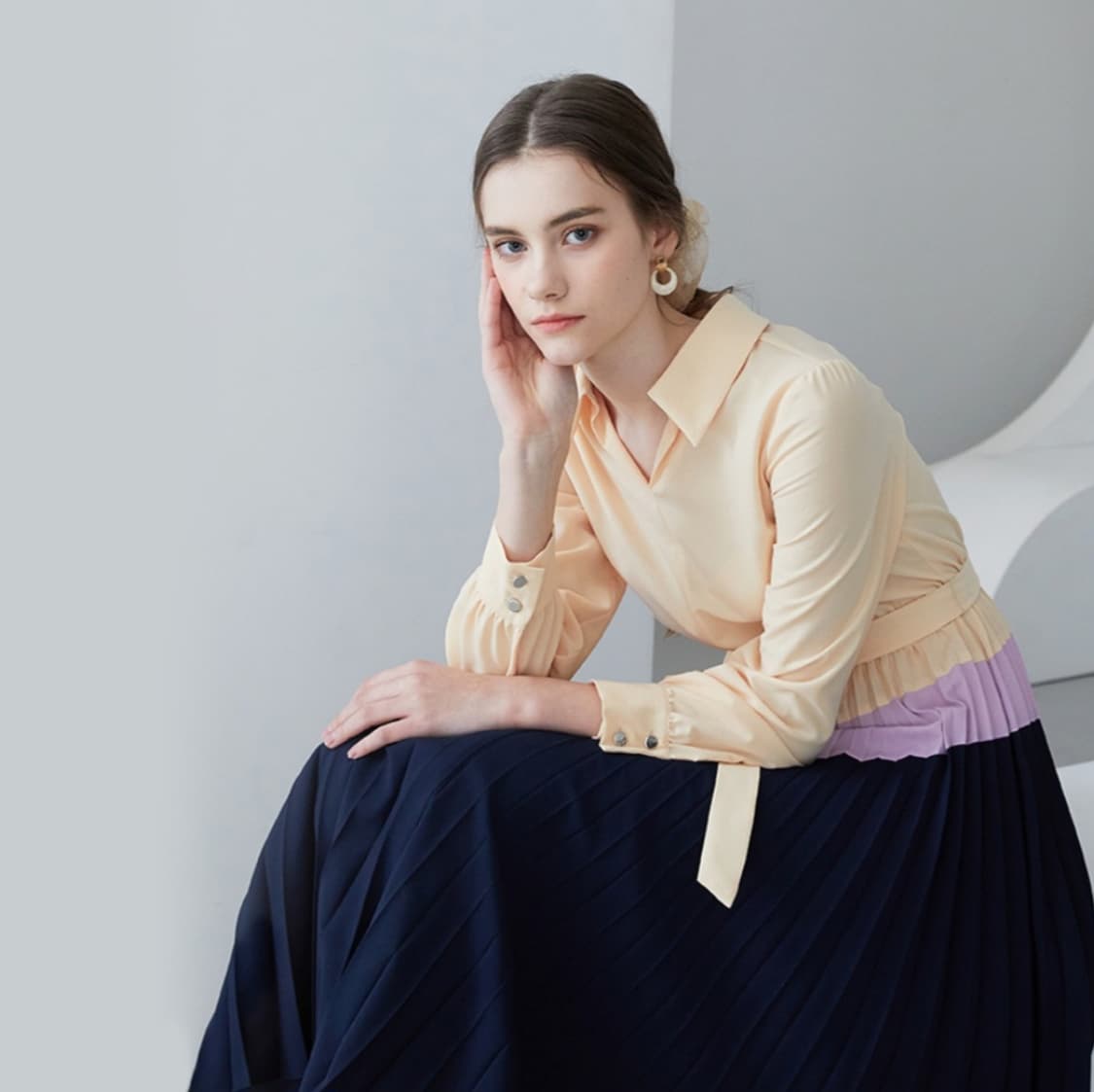 (새상품)스튜디오럭스 플리츠 원피스 66사이즈 상품이미지3