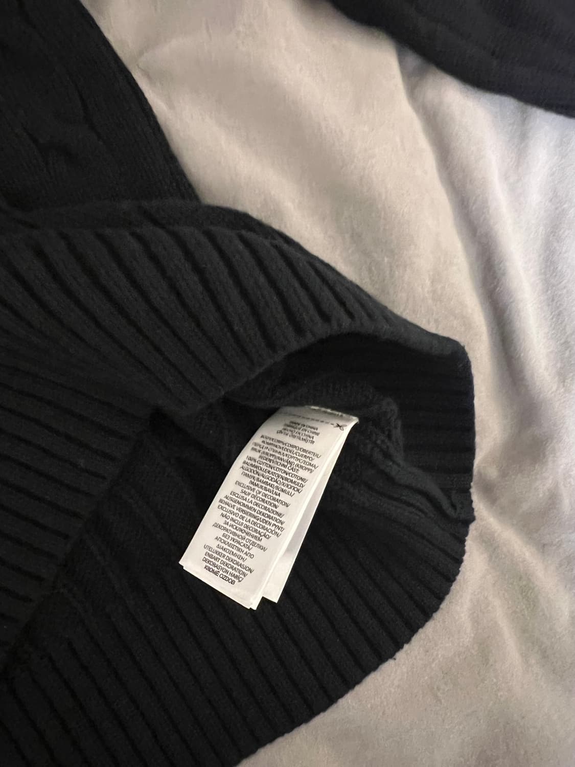 폴로 랄프로렌 케이블 괘배기 니트 블랙 S 상품이미지5