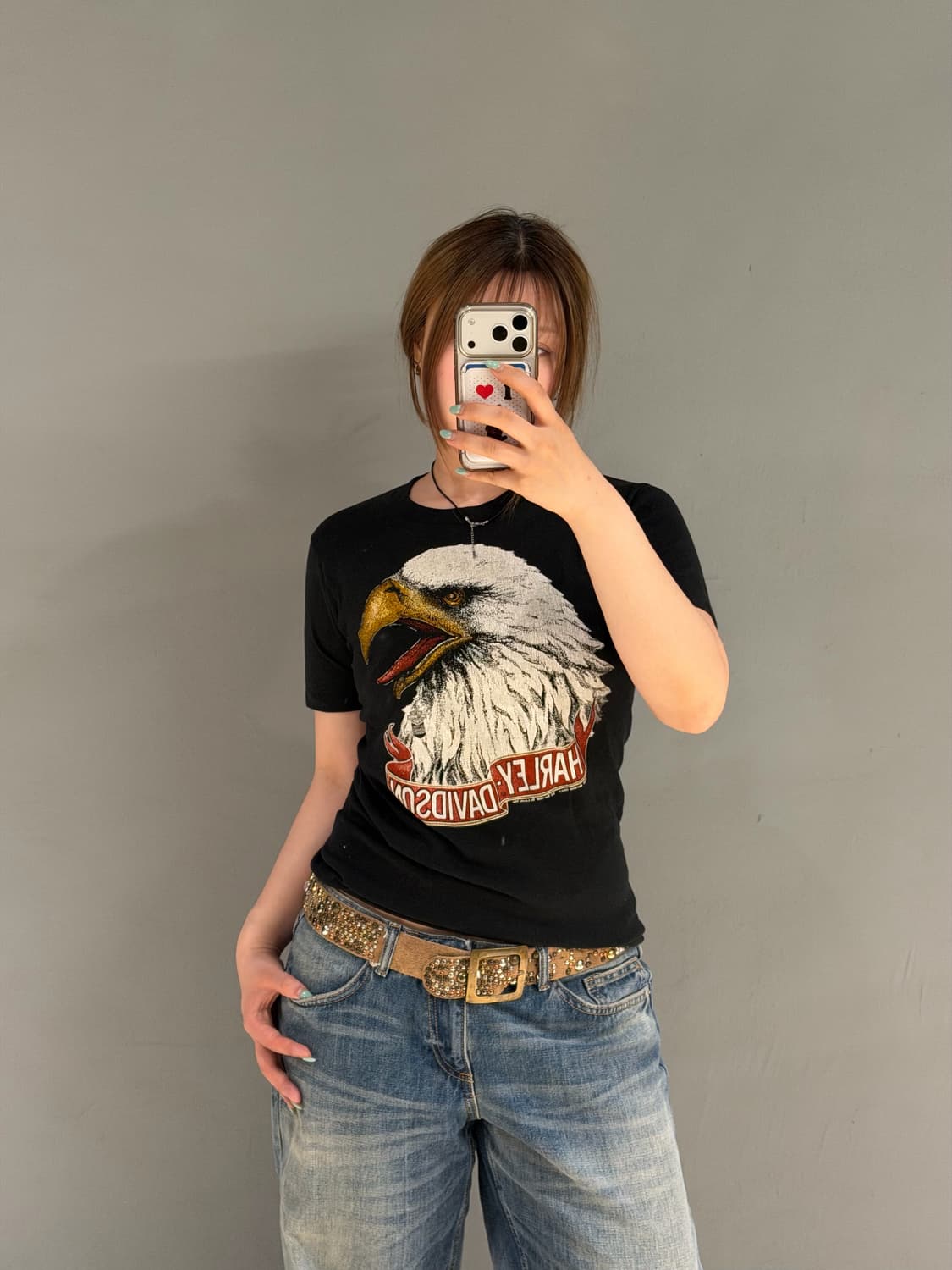 motorcycle eagle printing t-shirt  상품이미지2