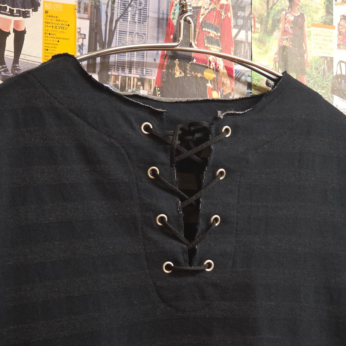 JPN 스트라이프 아일렛 롱슬리브 상품이미지3