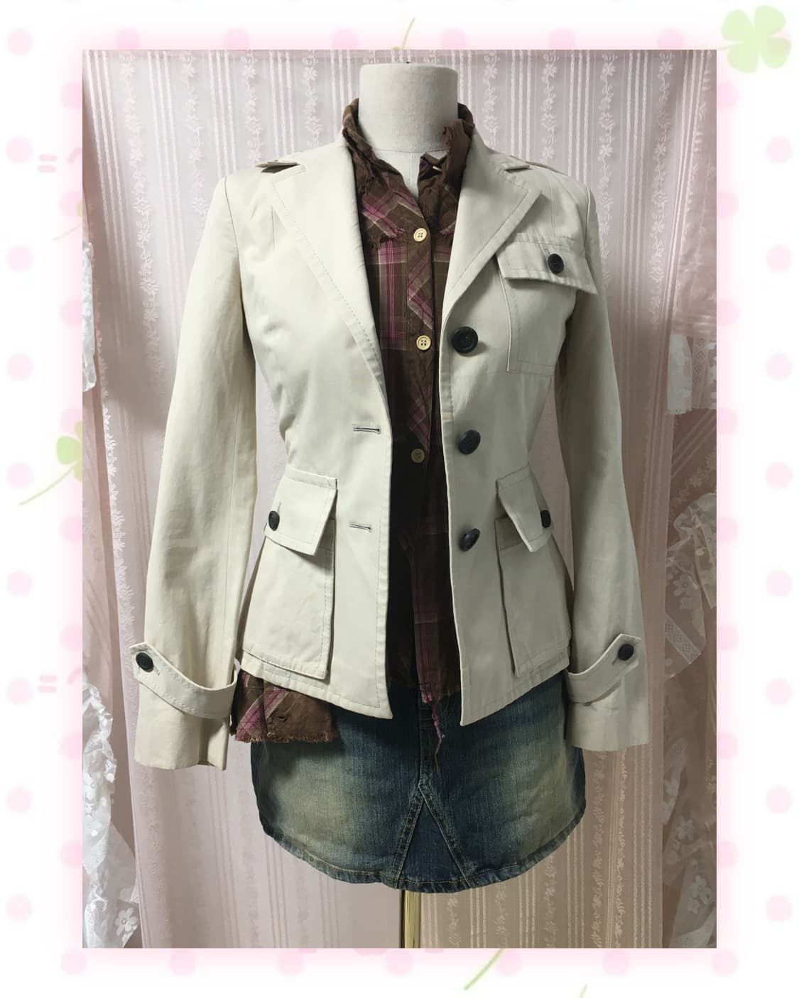 바디드레싱 아이보리 코튼 자켓 상품이미지1