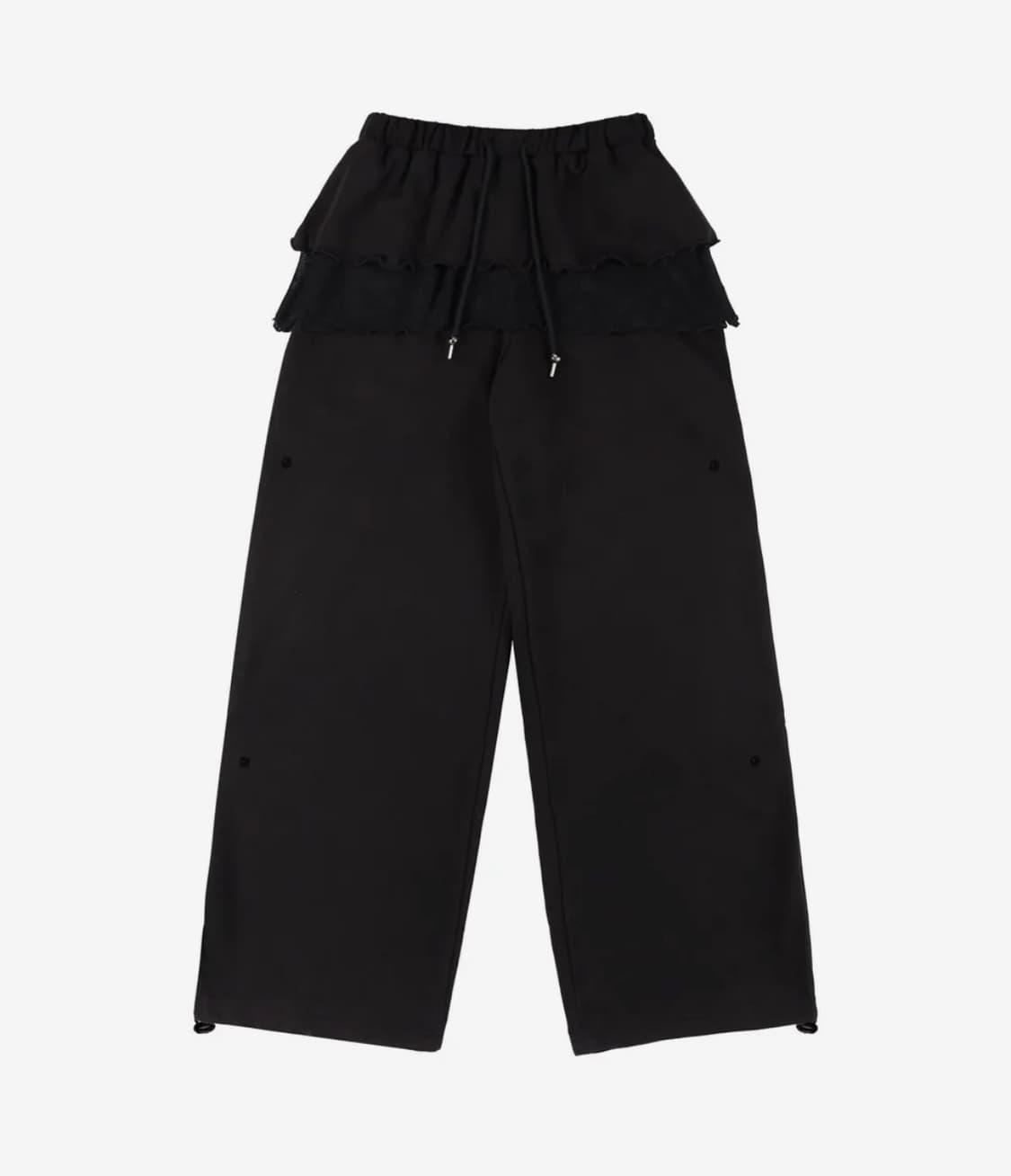 팬시클럽 프릴 레이스 버튼 스웻팬츠 (BLACK) 상품이미지4