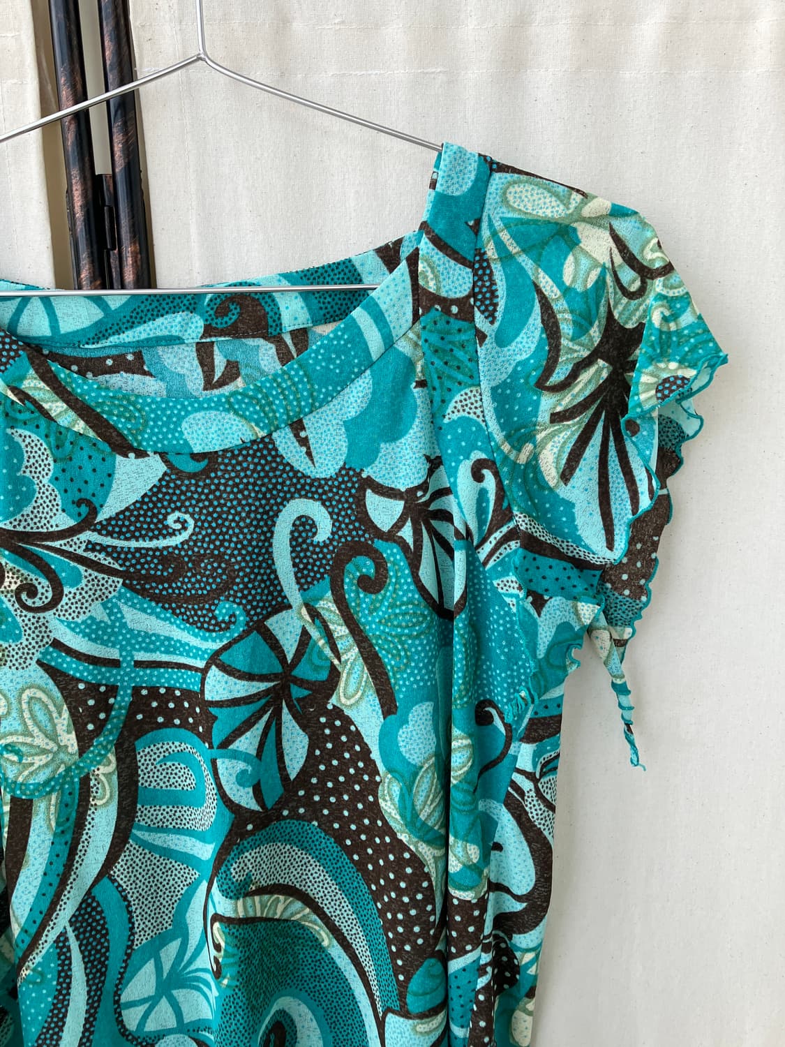 teal oriental frill blouse 상품이미지9