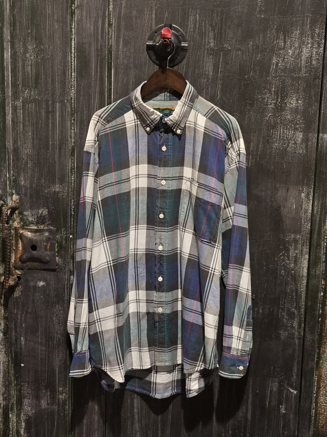 90s NAIVE HAWAII PLANET EARTH PlaidShirt 상품이미지1