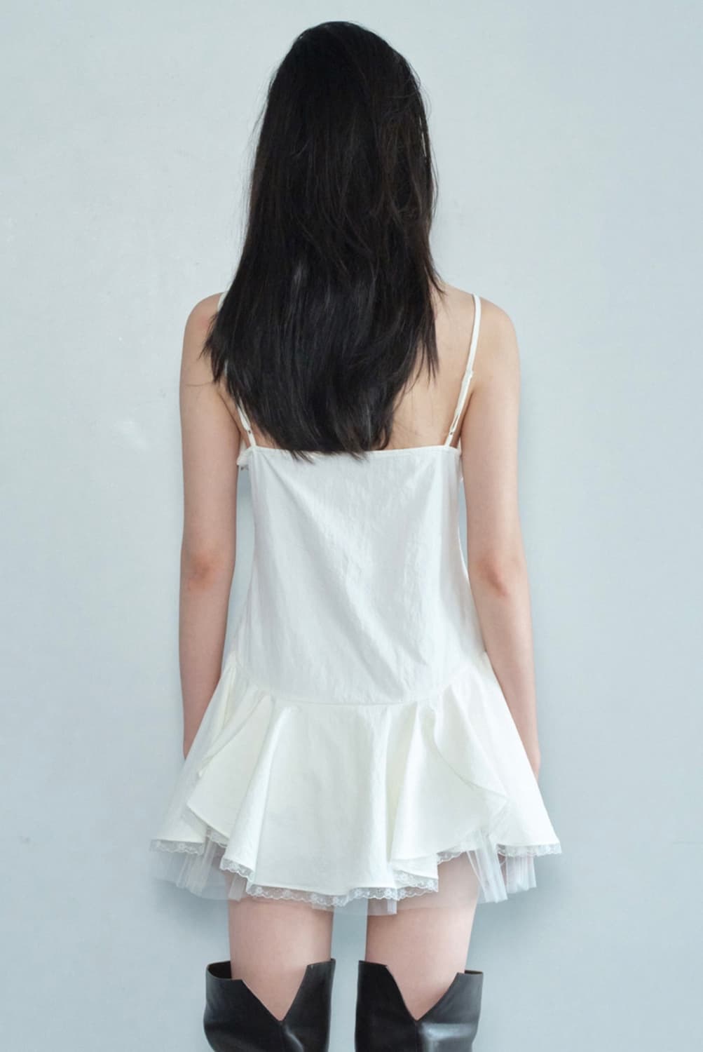 세릭 레이스 프릴 미니 원피스 상품이미지3