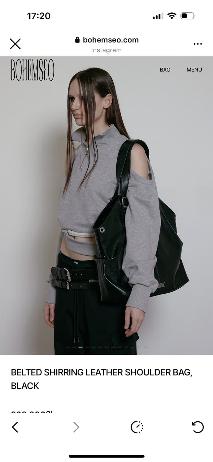 보헤미안서울 벨티드 레더 셔링 숄더백 상품이미지3