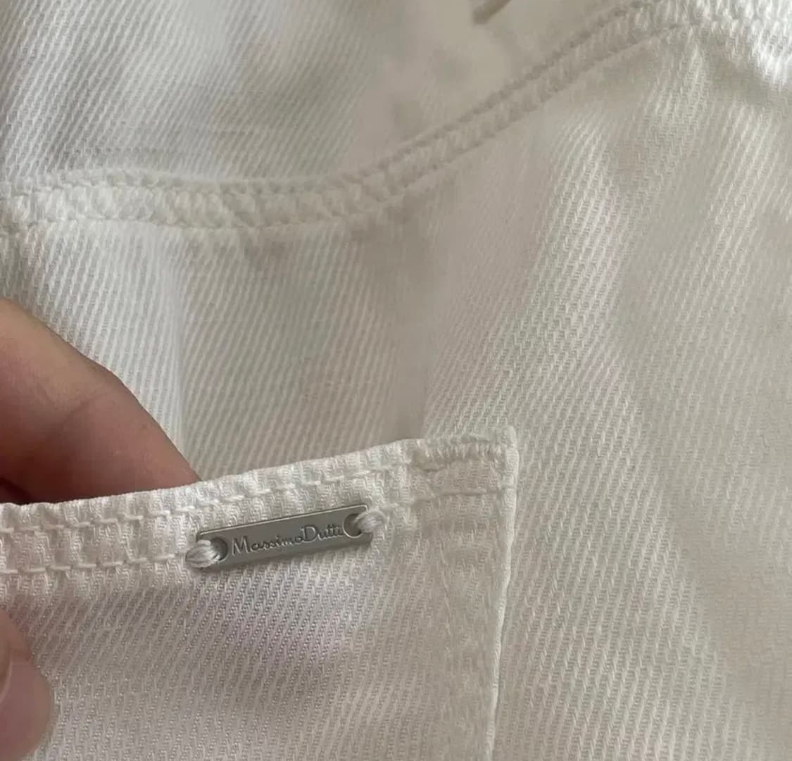새상품))마시모두띠 화이트 리오셀 린넨 혼방 팬츠 (42사이즈/32-33 상품이미지7