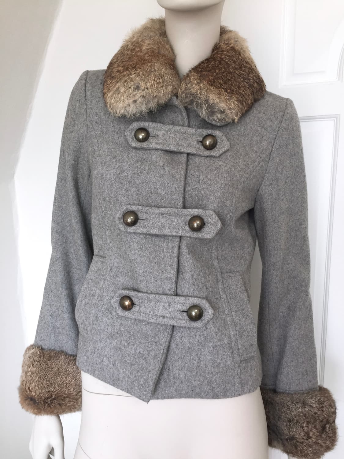 Japanese   Rabbitfur  Double button JK 상품이미지3